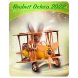 Zeidler Holzkunst Osterhase Zeidler Räucherhase im Doppeldecker, Handarbeit aus dem Erzgebirge bunt