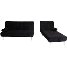 Mendler Schlafsofa HWC-K22, Couch Ecksofa Sofa, Liegefläche links/rechts Schlaffunktion 236cm ~ Samt schwarz
