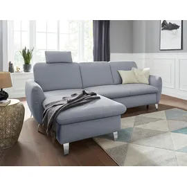 sit&more Ecksofa SIT & MORE "Daytona L-Form", grau (hellgrau), B:245cm H:93cm T:164cm, Sofas, Ecksofa, mit Federkern, einer Kopfstütze und wahlweise mit Bettfunktion