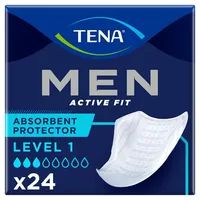 Inkontinenzeinlagen für Männer TENA Men Active Fit Level 1, bei leichter bis mittlerer Harninkontinenz, urologische Einlagen für Männer, diskreter Auslaufschutz (1 Packung mit 24 Stück)