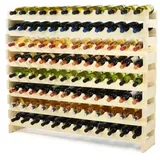 Proregal Weinregal VINOTECA Flex HxBxT 90x119x29cm | 96 Flaschen Massives Kiefernholz Natur unbehandelt | Flaschenregal Holzregal