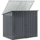 Uniprodo Mülltonnenbox Metall 104 x 288,5 cm schwarz