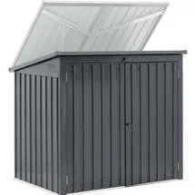Uniprodo Mülltonnenbox Metall 104 x 288,5 cm schwarz