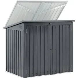 Uniprodo Mülltonnenbox Metall 104 x 288,5 cm schwarz