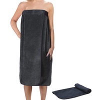 valuents® Saunakilt für Damen aus Baumwolle – Sauna Kilt für Frauen in grau – one Size Saunahandtuch mit Klettverschluss 80x130cm +Plus: Handtuch
