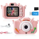 GREPRO Kinder Kamera, 2.0”Display Digitalkamera Kinder Geschenke für 3 4 5 6 8 7 9 Jahre Jungen und mädchen, 1080P HD Anti-Drop Fotoapparat Kinder für Weihnachten, Geburtstag Spielzeug Geschenke Pink