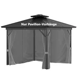 Inmeilifus 4 Seitenteile Pavillon 3x3m Wasserdicht Seitenwände UV Schutz (Grau)