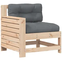 vidaXL Gartensofa mit Armlehne und Kissen Massivholz Kiefer