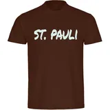 multifanshop St. Pauli T-Shirt 2023 Herren Braun/Weiß Gr. XXL