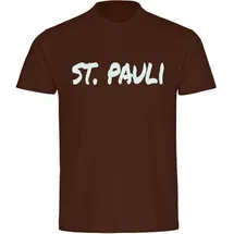 multifanshop St. Pauli T-Shirt 2023 Herren Braun/Weiß Gr. XXL
