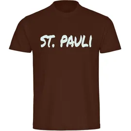 multifanshop St. Pauli T-Shirt 2023 Herren Braun/Weiß Gr. XXL