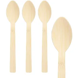 100x Löffel aus Bambus 17cm
