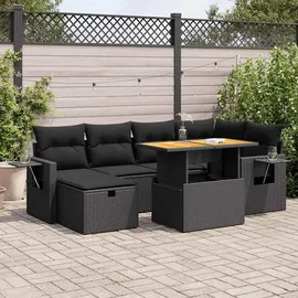 vidaXL Garten-Lounge-Set 8-tlg. schwarz