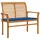 vidaXL Gartenbank Massivholz Teak 112 cm Königsblaue Auflage