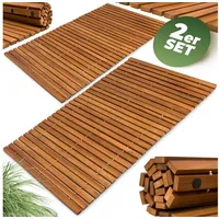 DEUBA Deuba® 2X Badematte Holz FSC®-zertifiziertes Akazienholz rutschfest Badvorleger