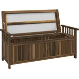 Outsunny 2-Sitzer Gartenbank Holz, wetterfest Sitzbank, Gartenmöbel mit Stauraum Armlehnen, Parkbank 240kg belastbar, Balkonbank, Holzbank für Balkon Terrasse, Garten, 128,5 x 56 x 53,5cm, Verkohlt   Aosom