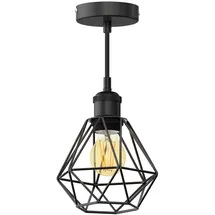 ledscom.de RETRA 1-flg. 30 cm Käfig-Schirm schwarz mit goldener LED Lampe