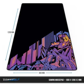 Titanwolf Gaming Mauspad, XXXL Speed Mousepad 1200 x 600 mm, Geschwindigkeit & Präzision, Vector Gradient