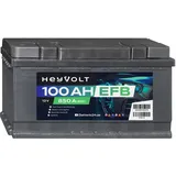 HeyVolt EFB Autobatterie 12V 100Ah Start-Stop Starterbatterie 60Ah 75Ah 80Ah