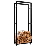 CLP Kaminholzständer Keri Metall 25 x 60 x 150 cm schwarz