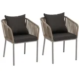 Proregal Gartenstuhl 75 x 55 x 55 cm grau 2 St.