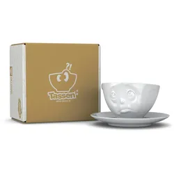 Tasse Och bitte weiß - 200 ml - FIFTYEIGHT Kaffeetasse - Dekor Weiß - 1 Stück