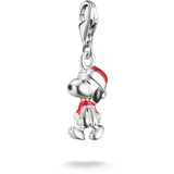 Thomas Sabo Snoopy Santa Edition Charm rot/schwarz/silber Silber