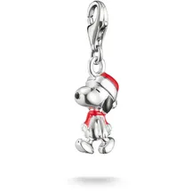 Thomas Sabo Snoopy Santa Edition Charm rot/schwarz/silber Silber