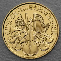 Goldmünze 1/10oz Wiener Philharmoniker aktueller Jahrgang (Österreich)