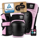 99flips Inliner Schoner Erwachsene mit GS [6er Set] DIVE - M in Pink - Schoner Inliner Damen schützer inliner erwachsene - Knieschoner Kinder 12 Jahre protektoren Skateboard