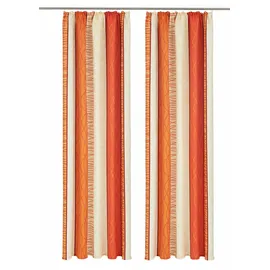 OTTO home Vorhang OTTO HOME "Gosen" Gr. 4, orange (terra), B:140cm H:245cm, Microfaser, Polyester, Gardinen, Gardine, Fertiggardine, 2er Pack