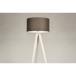 Stehleuchte Laendlich Modern Stoff Metall Grau Anthrazit Beige Sand