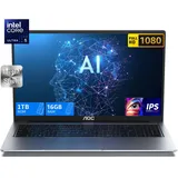 AOC AI Gaming Notebook, 16,1 Zoll (40,6 cm) Laptop mit Intel Core Ultra 5 125U, Laptop mit beleuchteter Tastatur, 16 GB DDR5 1 TB SSD, UHD Laptop (AI: Copilot) unterstützt WiFi 6, Typ_C, BT5.2