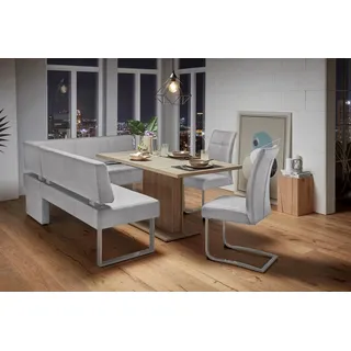 Home Affaire Rab 200 x 88 x 160 cm Microfaser langer Schenkel links hellgrau/silberfarben