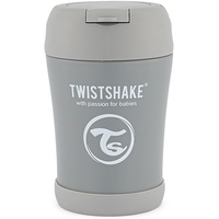 Twistshake Thermobehälter für Essen Babys und Kinder | 350 ml | Inklusive klappbarem Löffel - Pastel Grey, Grau, A-46-002