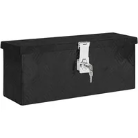 deluke DELUKE® Aluminiumbox mit Deckel Abschließbar Alubox Deichselbox Alu Anhängerbox Werkzeugkiste Transportbox Metallkiste, 50x15x20,5cm Schwarz