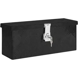 deluke DELUKE® Aluminiumbox mit Deckel Abschließbar Alubox Deichselbox Alu Anhängerbox Werkzeugkiste Transportbox Metallkiste, 50x15x20,5cm Schwarz