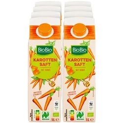 BioBio Karottensaft mit Honig 1 Liter, 8er Pack