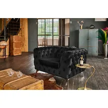 KAWOLA Sessel NARLA Chesterfield Loungesessel Velvet schwarz