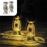 Gadgy Solar Orientalische Laterne, 2er-Pack, Solar-Laterne für den Außenbereich, wasserdichte LED-Lampe für Garten, Terrasse und Balkon, dekorative Hängelampen für warme Atmosphäre