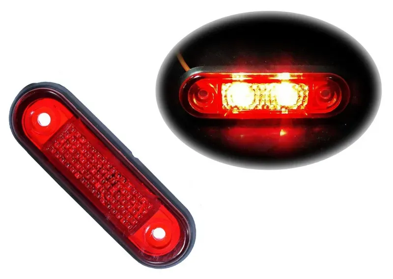 Rote LED-Heckmarkierungsleuchte Tokos – Begrenzungsleuchte für Kleinbus, Pritsche, Lkw, Anhänger, Bus – 75 mm x 22 mm – 12V
