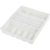 KEEEPER Besteckkasten mit Schieber 13-Fach, Polypropylen, Weiß, 38 x