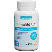 NPhealthLABS Digestive Enzymes - 30 Kapseln - Enzyme Verdauung, Calcium, Amylase, Protease, Lactase, Lipase & Cellulase - Hochdosiert, Darmsanierung, Blähbauch, Calcium Tabletten