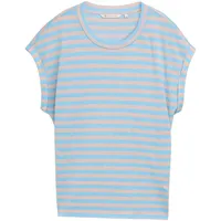Tom Tailor DENIM Damen T-Shirt mit Streifenmuster, blau, Gestreift,