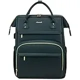 LOVEVOOK Rucksack Damen, Wasserdicht Laptoptasche Schulrucksack 15,6 Zoll mit Laptopfach, Groß Arbeitstasche Rucksäcke PU Leder mit USB Ladeanschluss, für Schule Arbeit Business