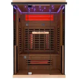 Dewello Dewello® Infrarotkabine Infrarotsauna KENORA 130x105 für 1-2 Personen aus Hemlockholz, Dual Therm, mit Salzsteinoptik