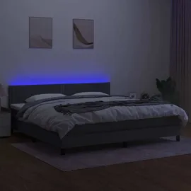 vidaXL Boxspringbett 200 x 200 cm Dunkelgrau