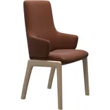 Polsterstuhl STRESSLESS "Laurel", braun (copper paloma, eiche gekalkt), B:58cm H:105cm T:60cm, Leder PALOMA: PALOMA ist ein durchgefärbtes Semianilin-Möbelleder mit natürlicher Narbung., Stühle, Polsterstuhl, High Back mit Armlehne, Größe L, mit abgerundeten Beinen in Eiche