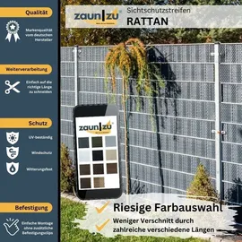 zaunzu® Sichtschutzstreifen Rattan 26 m Anthrazit