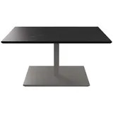 Vierhaus Couchtisch Platte Marmara Nero HPL schwarz,  höhenverstellbar, Metall perlsilberfarbig lackiert, rollbar